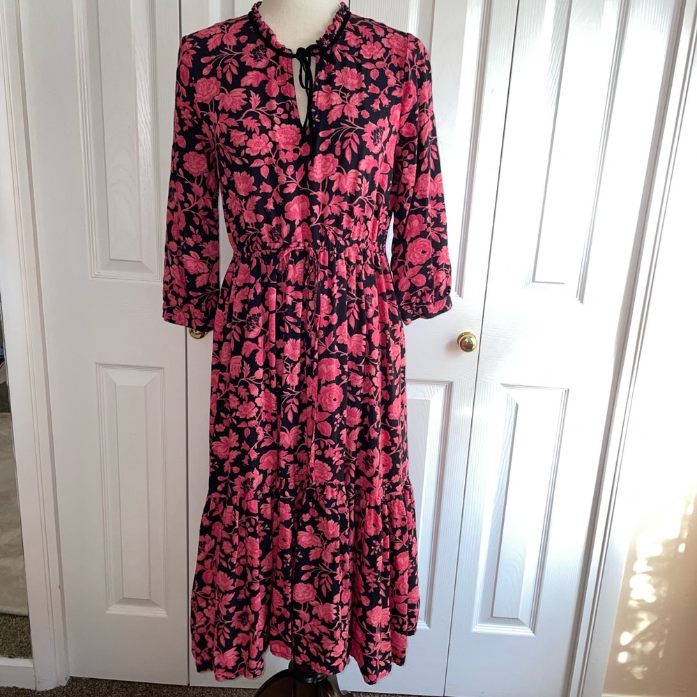 Lucky brand floral Ryan peasant dress size M